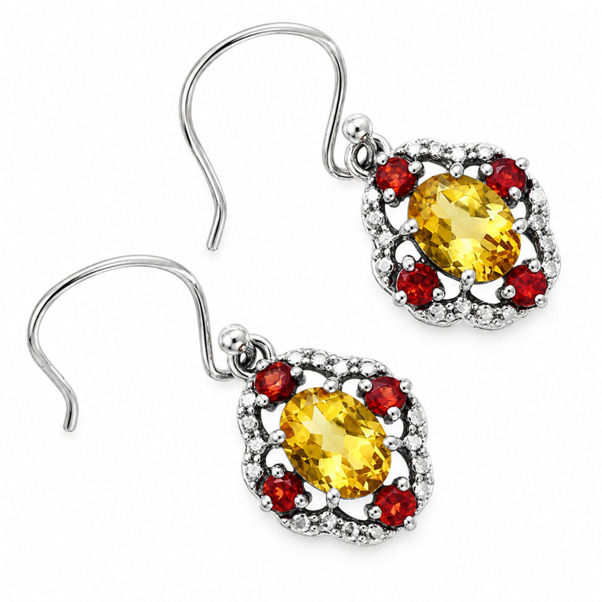 Citrine and Garnet Earrings T-1020 AGTE1010_B