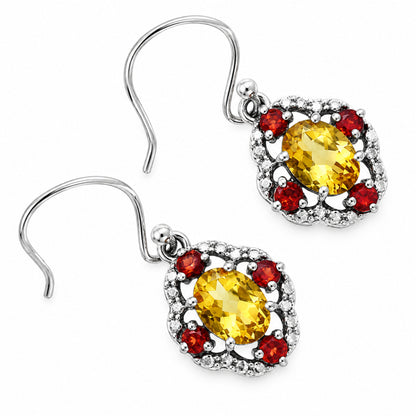 Citrine and Garnet Earrings T-1020 AGTE1010_B