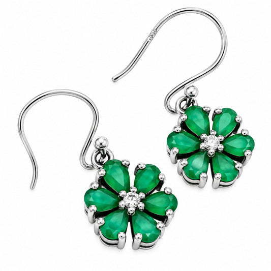 Green Onyx and Moissanite Earrings T-1021 AGTE1011_A