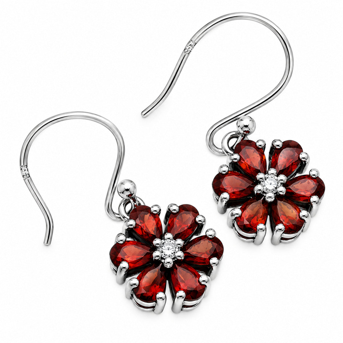Hessonite Garnet and Moissanite Earrings T-1021 AGTE1011_B