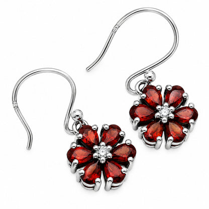 Hessonite Garnet and Moissanite Earrings T-1021 AGTE1011_B