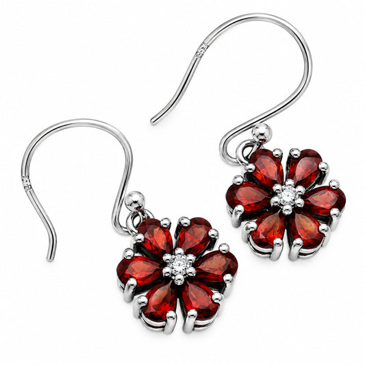 Hessonite Garnet and Moissanite Earrings T-1021 AGTE1011_B