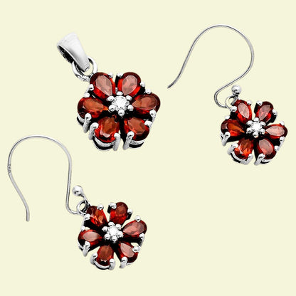 Hessonite Garnet and Moissanite Earrings T-1021 AGTE1011_B