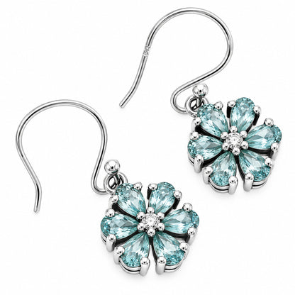 Sky Blue Topaz and Moissanite Earrings T-1021 AGTE1011_C