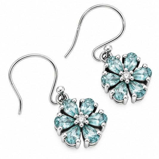 Sky Blue Topaz and Moissanite Earrings T-1021 AGTE1011_C