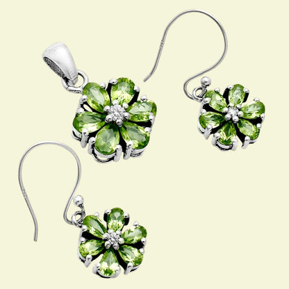 Peridot and Moissanite Earrings T-1021 AGTE1011_D