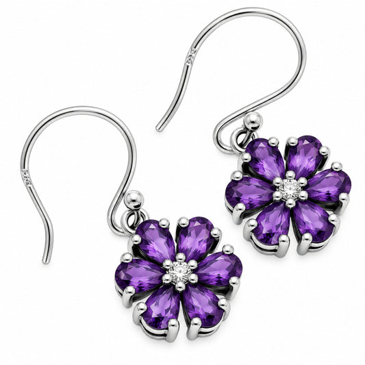 African Amethyst and Moissanite Earrings T-1021 AGTE1011_E
