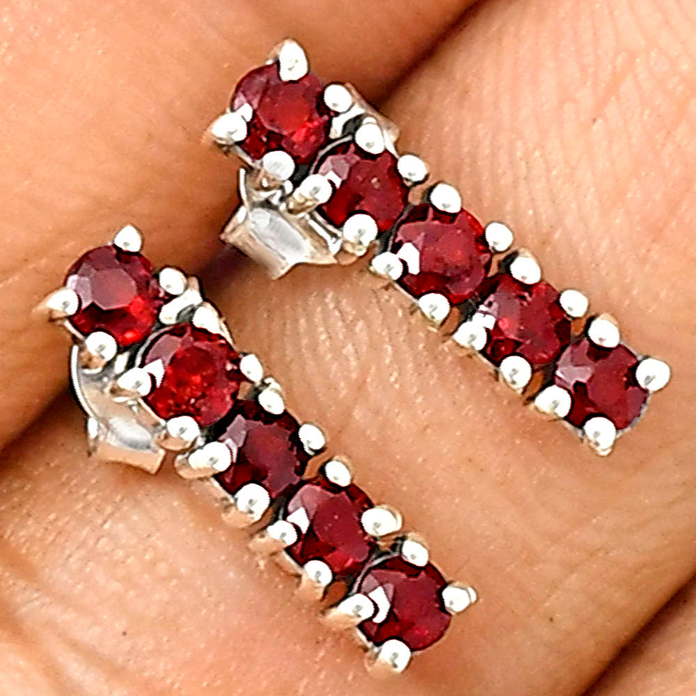 Hessonite Garnet Stud Earrings T-1023 AGTE1013_A