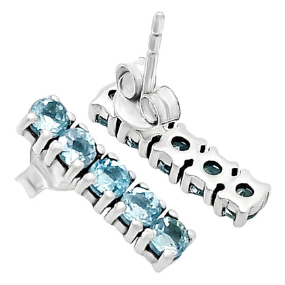 Sky Blue Topaz Stud Earrings T-1023 AGTE1013_C