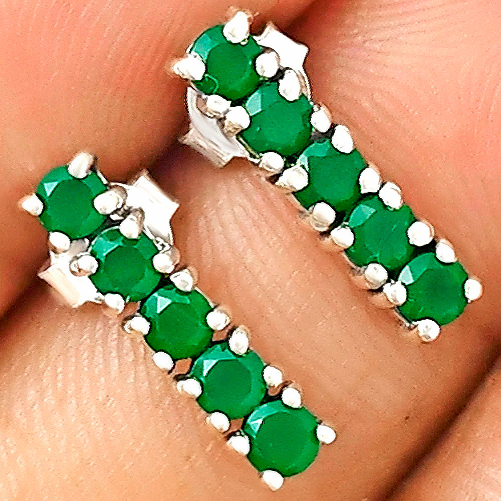 Green Onyx Stud Earrings T-1023 AGTE1013_D