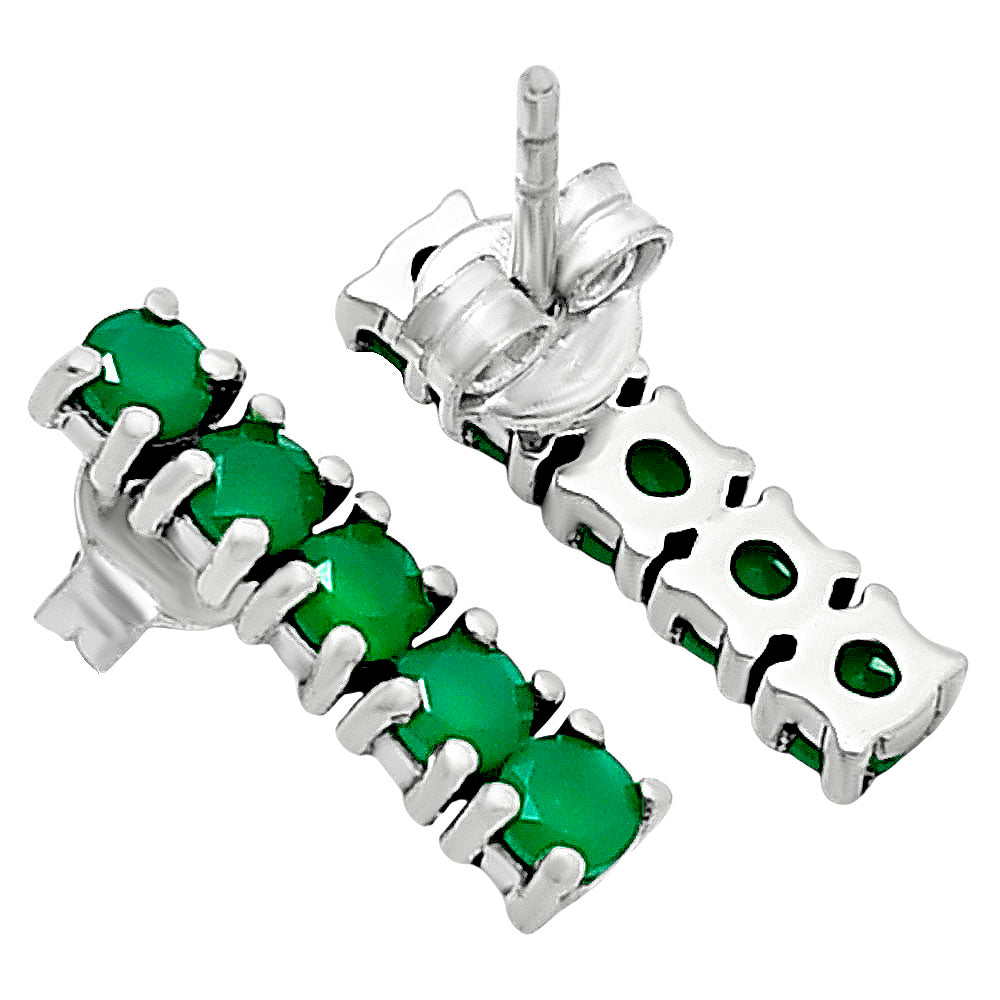 Green Onyx Stud Earrings T-1023 AGTE1013_D