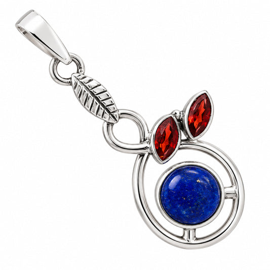 Lapis Lazuli and Garnet Earrings T-1013 AGTP1002_A
