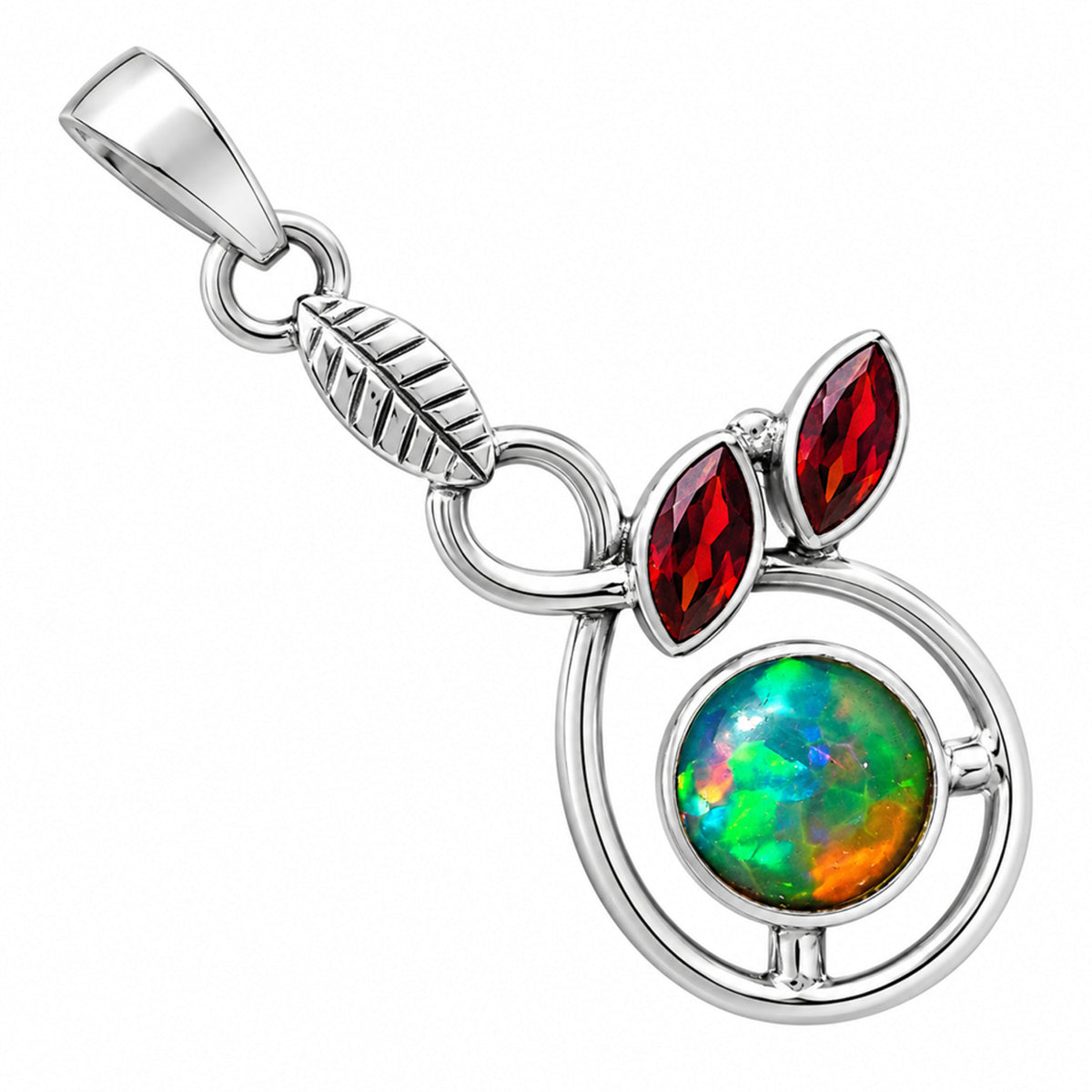 Ethiopian Opal and Garnet Earrings T-1013 AGTP1002_C