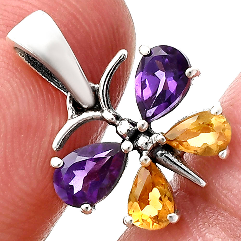Amethyst and Citrine Earrings T-1014 AGTP1003_F