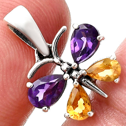 Amethyst and Citrine Earrings T-1014 AGTP1003_F
