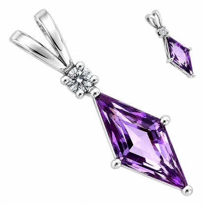 Amethyst and Moissanite Earrings T-1016 AGTP1005_A