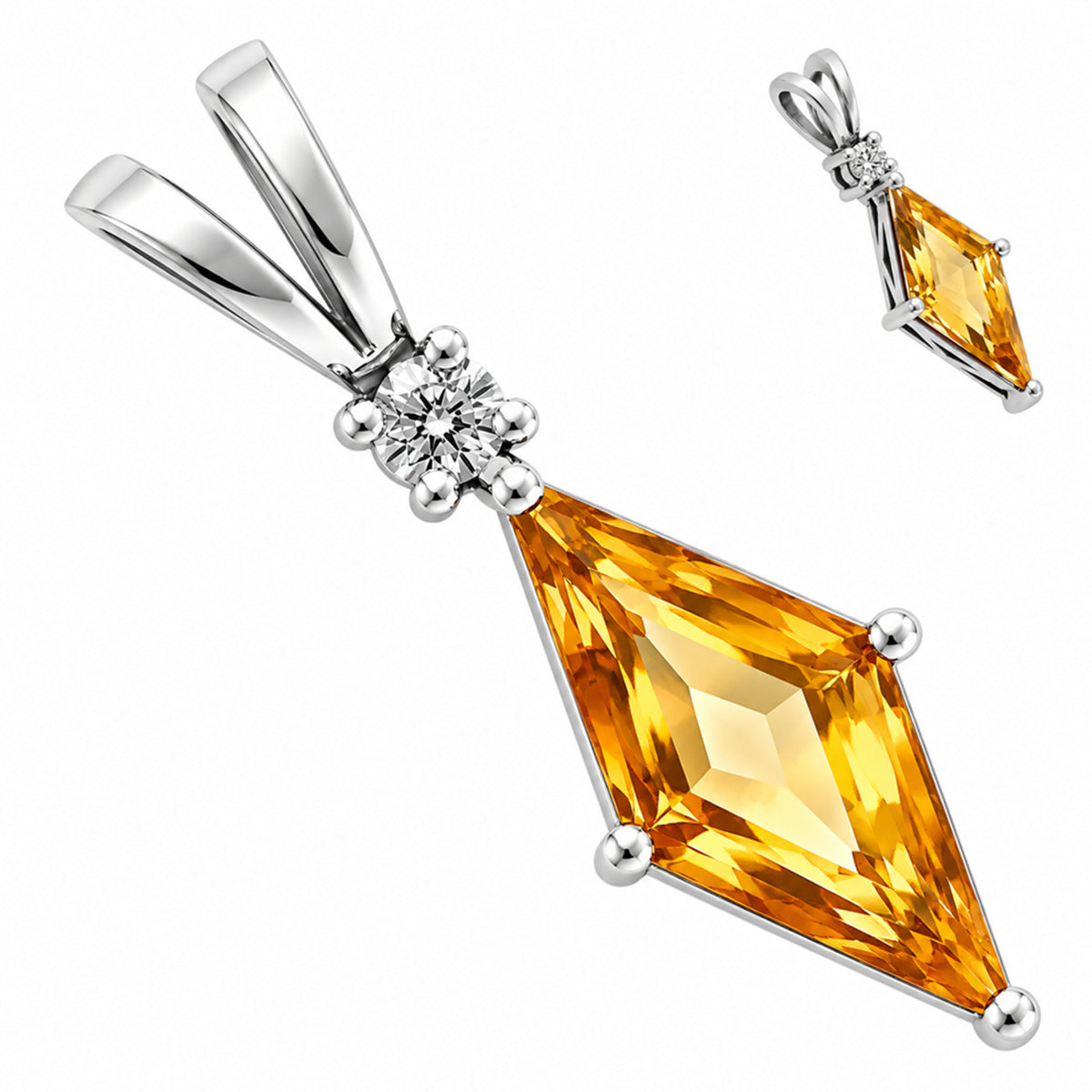 Citrine and Moissanite Earrings T-1016 AGTP1005_E