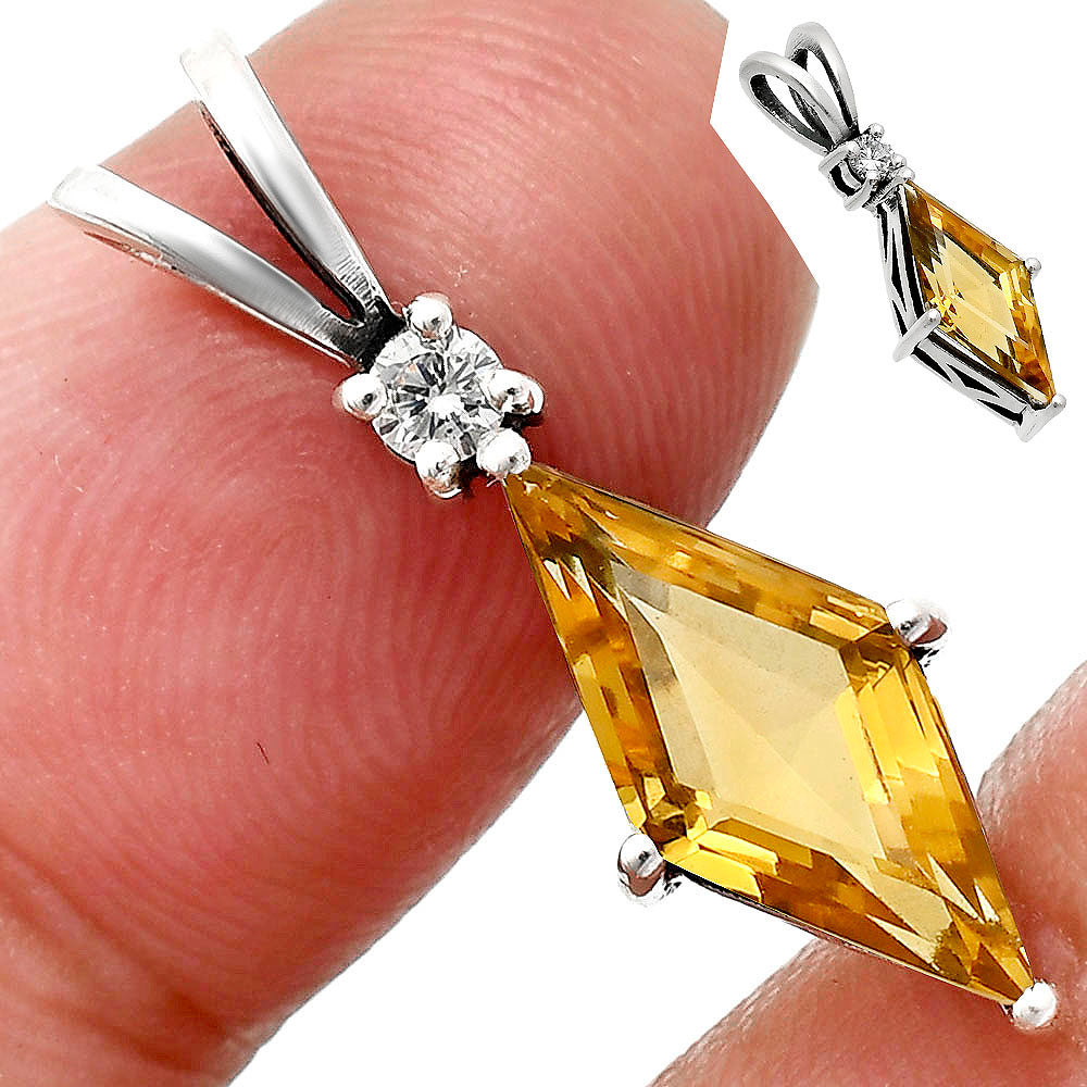 Citrine and Moissanite Earrings T-1016 AGTP1005_E