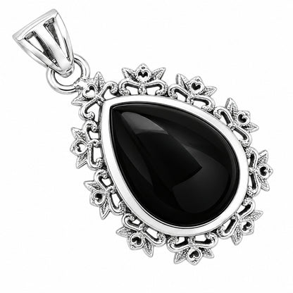 Black Onyx Pendant T-1018 AGTP1008_A