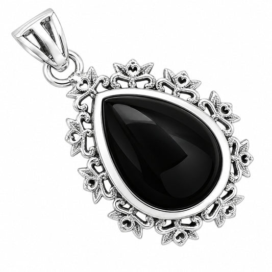 Black Onyx Pendant T-1018 AGTP1008_A