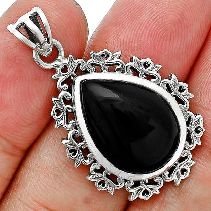 Black Onyx Pendant T-1018 AGTP1008_A