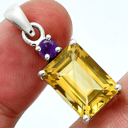 Citrine and Amethyst Earrings T-1019 AGTP1009_B