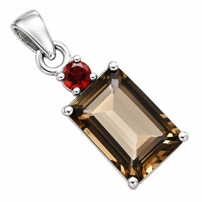 Smoky Quartz and Garnet Earrings T-1019 AGTP1009_D