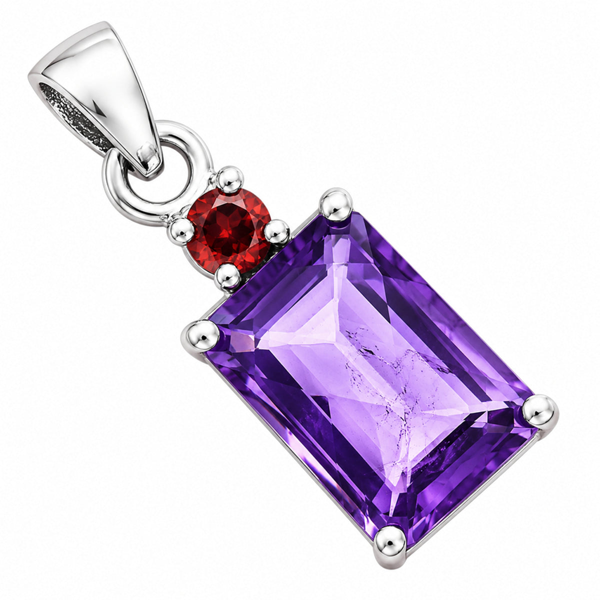 African Amethyst and Garnet Earrings T-1019 AGTP1009_E