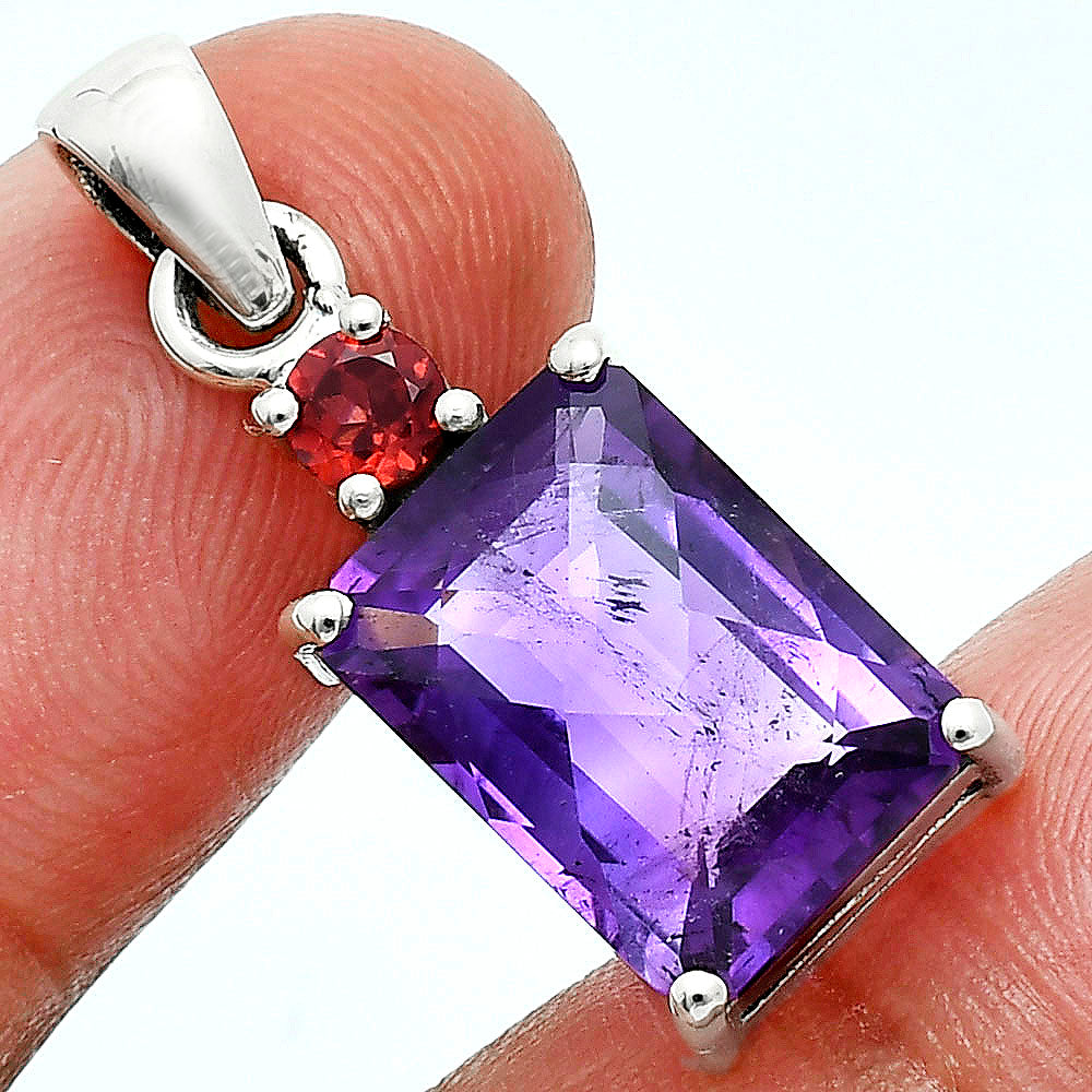 African Amethyst and Garnet Earrings T-1019 AGTP1009_E