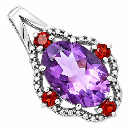 African Amethyst and Garnet Earrings T-1020 AGTP1010_A