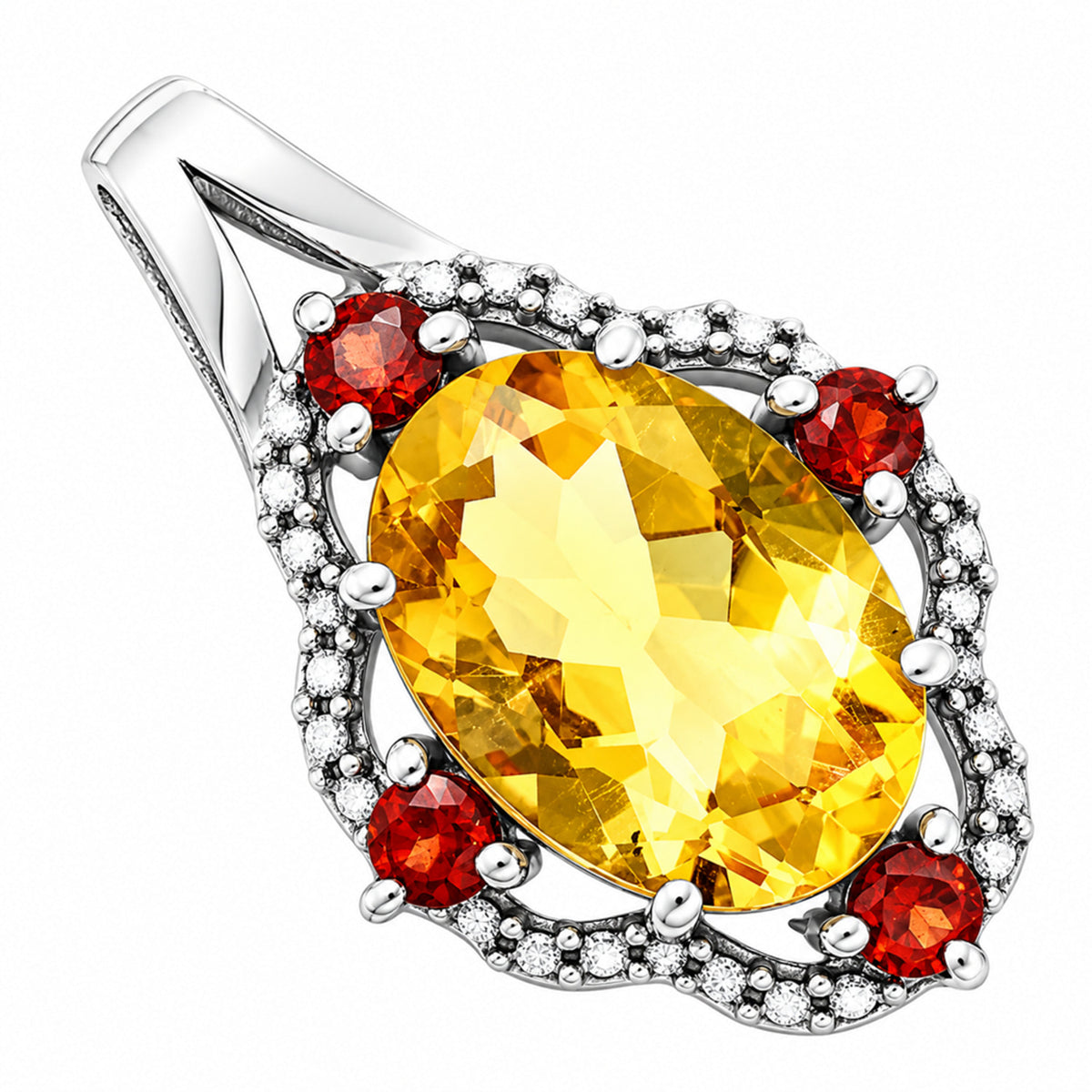 Citrine and Garnet Earrings T-1020 AGTP1010_B