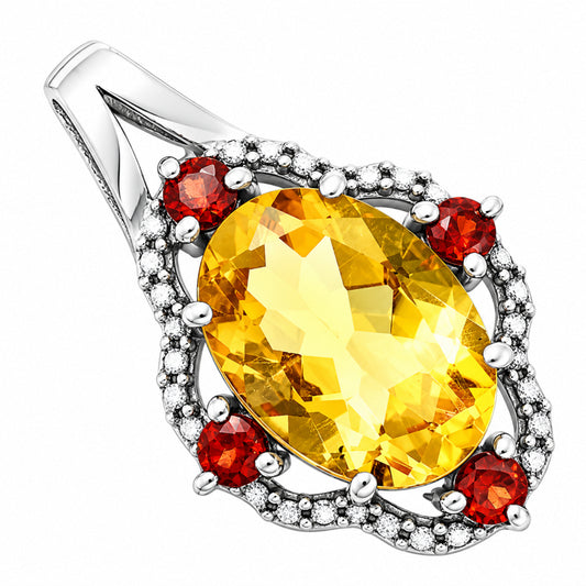 Citrine and Garnet Earrings T-1020 AGTP1010_B