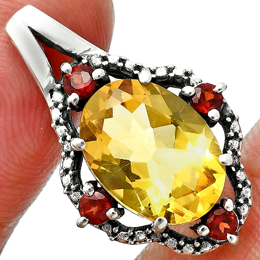 Citrine and Garnet Earrings T-1020 AGTP1010_B