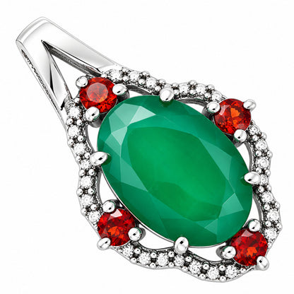 Green Onyx and Garnet Earrings T-1020 AGTP1010_C