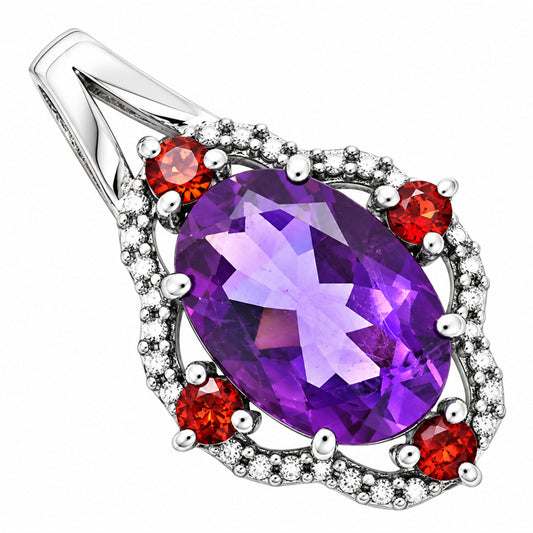 African Amethyst and Garnet Earrings T-1020 AGTP1010_D