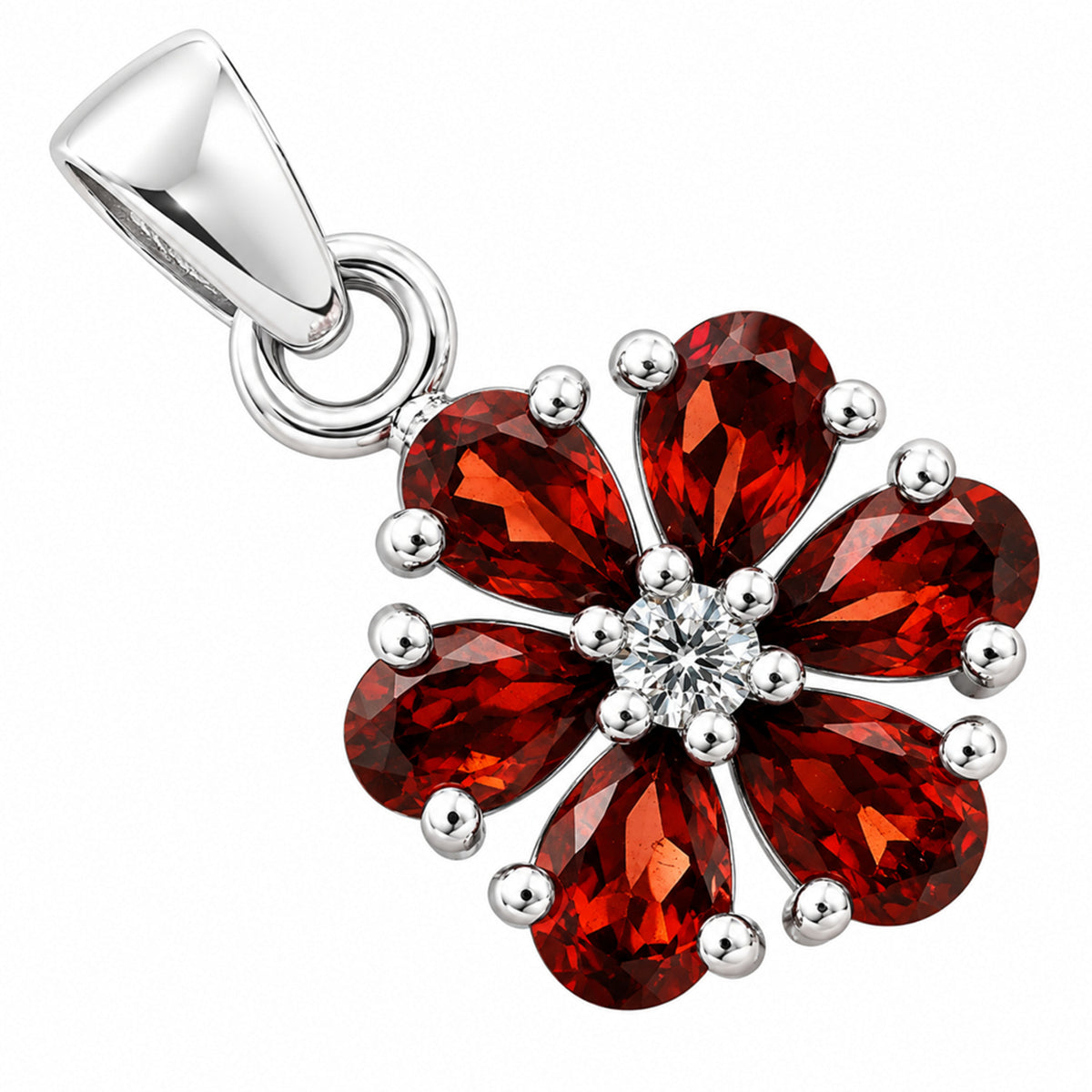 Hessonite Garnet and Moissanite Earrings T-1021 AGTP1011_B