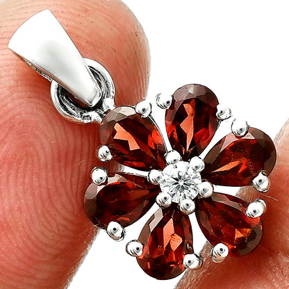 Hessonite Garnet and Moissanite Earrings T-1021 AGTP1011_B