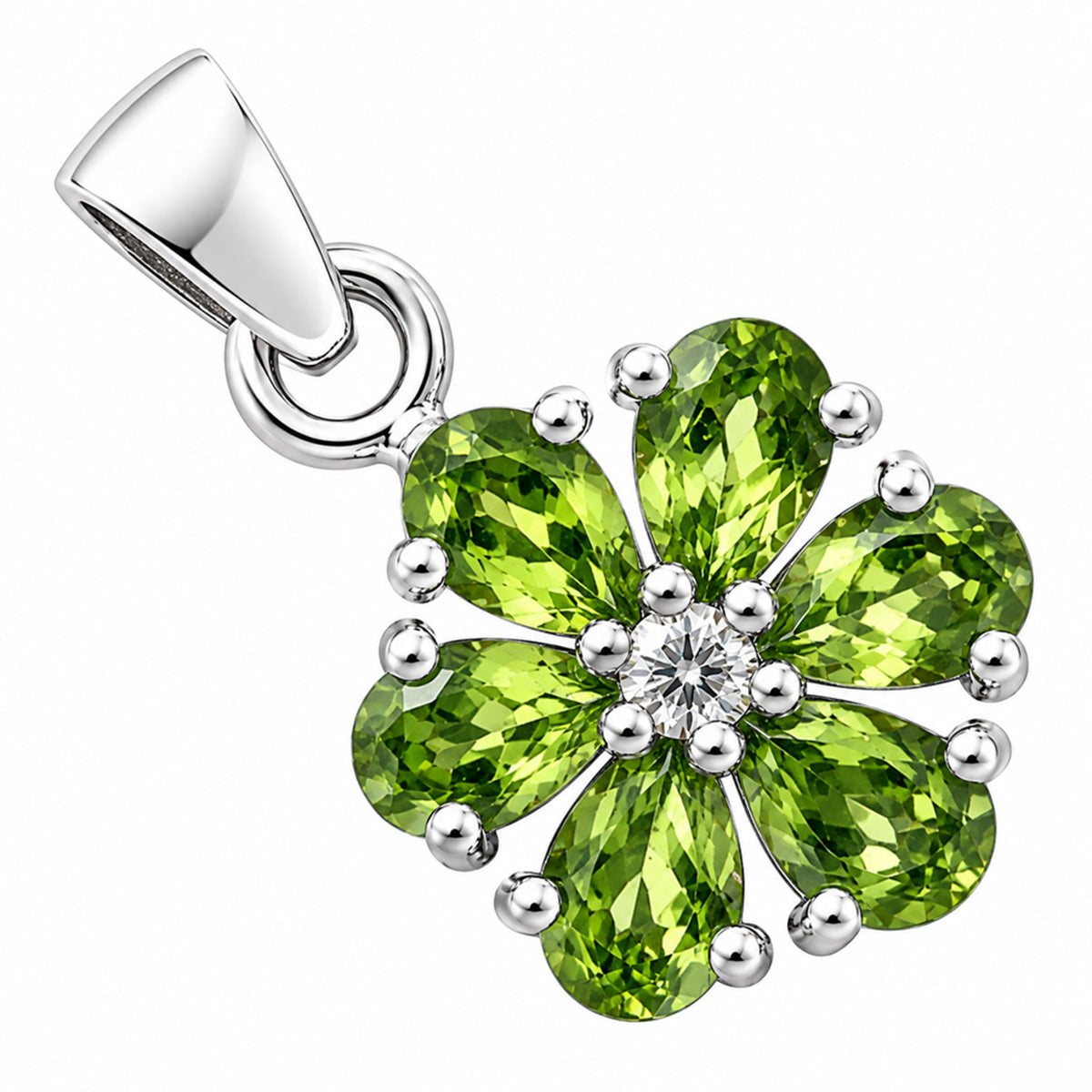 Peridot and Moissanite Earrings T-1021 AGTP1011_D