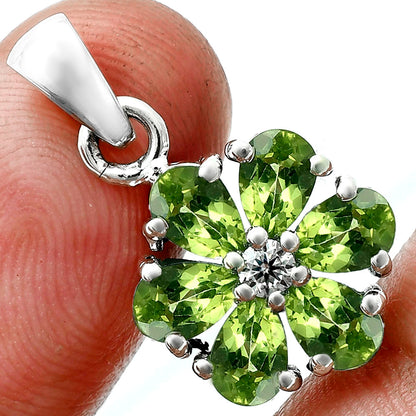 Peridot and Moissanite Earrings T-1021 AGTP1011_D