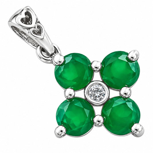 Green Onyx and White Zircon Earrings T-1022 AGTP1012_A