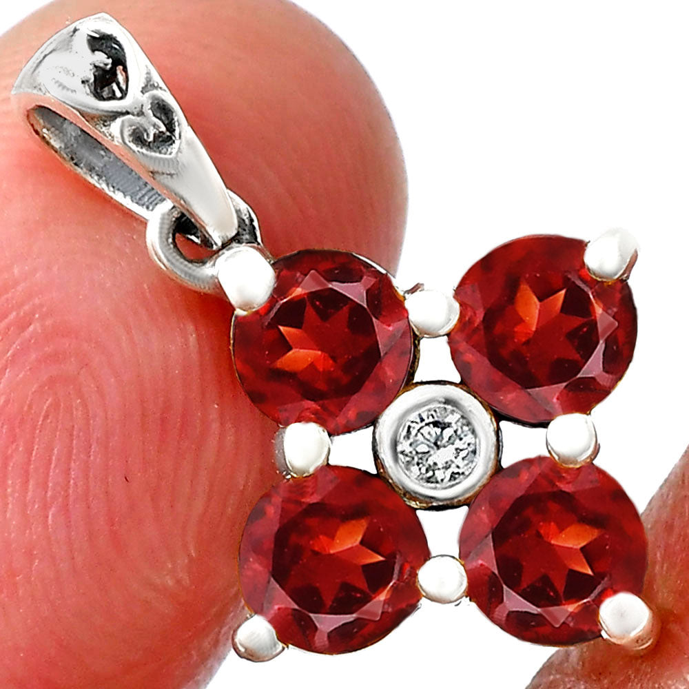 Hessonite Garnet and White Zircon Earrings T-1022 AGTP1012_B
