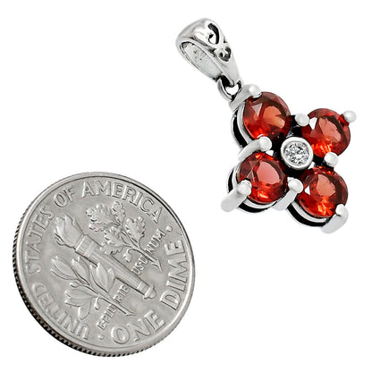 Hessonite Garnet and White Zircon Earrings T-1022 AGTP1012_B
