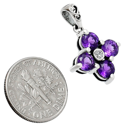 African Amethyst and White Zircon Earrings T-1022 AGTP1012_C