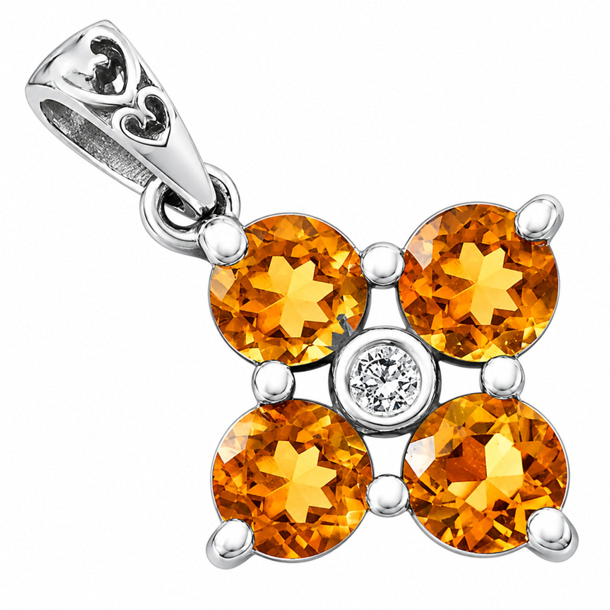 Citrine and White Zircon Earrings T-1022 AGTP1012_D