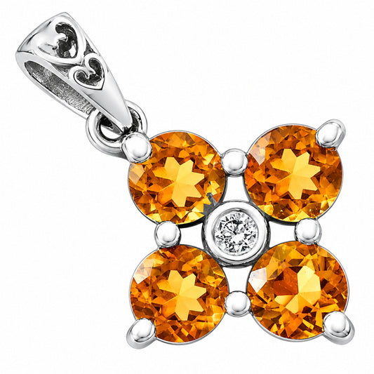 Citrine and White Zircon Earrings T-1022 AGTP1012_D