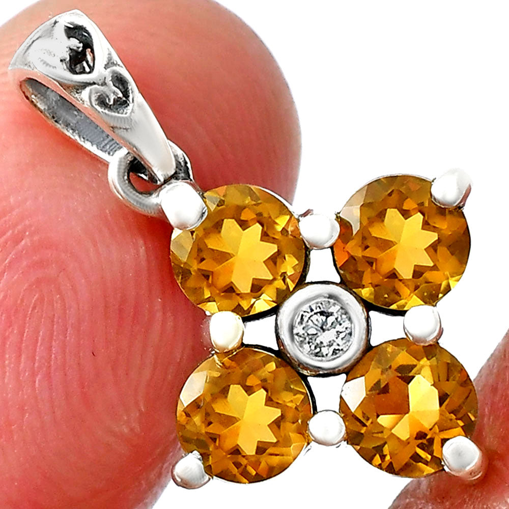 Citrine and White Zircon Earrings T-1022 AGTP1012_D