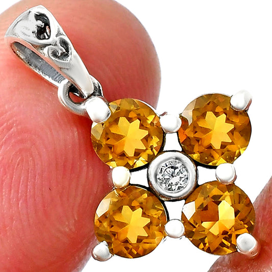 Citrine and White Zircon Earrings T-1022 AGTP1012_D