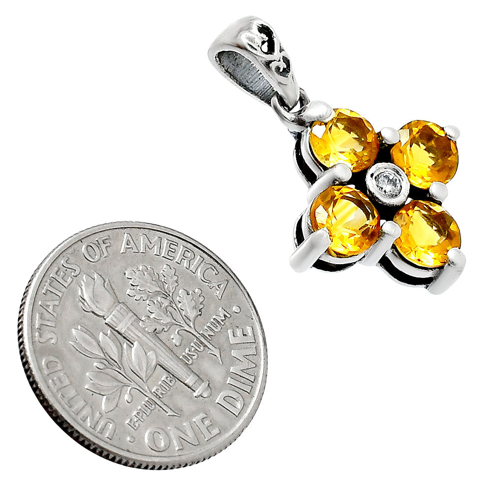 Citrine and White Zircon Earrings T-1022 AGTP1012_D