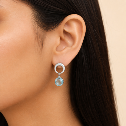 Premium Quality Sky Blue Topaz Earrings E-1259 13-EE10130