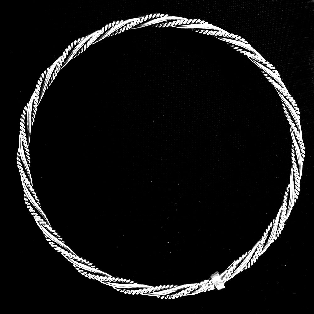 925 Sterling Silver Oxidized Twisted Bangle – Stylish Women’s Bracelet DGB1008
